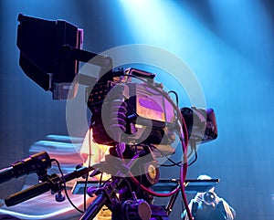 Tv camera in a concert hal. photo