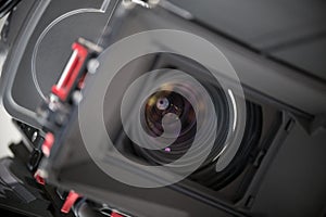 Tv camera lense close up