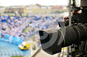 TV cameras at the stadium.