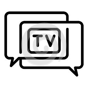 Tv chat icon outline vector. Media studio