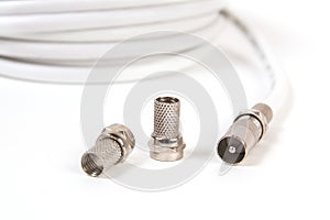 TV coaxial cable and connectors