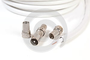 TV coaxial cable and connectors