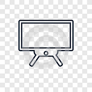 Tv concept vector linear icon isolated on transparent background