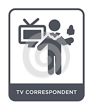 tv correspondent icon in trendy design style. tv correspondent icon isolated on white background. tv correspondent vector icon