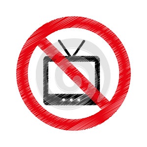 Tv with denied sign