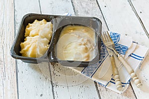 TV dinner with mashed potatoes