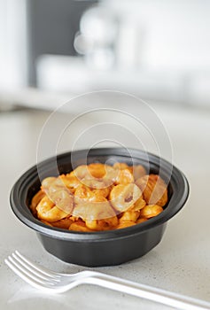 TV dinner with tortellini rosa sauce