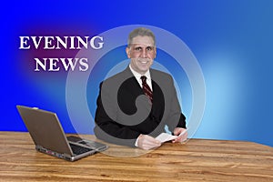 TV Evening News Anchor Man Reporter Newscast
