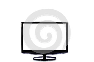 TV flat screen lcd, HD monitor Modern video panel with white screen with clipping path.