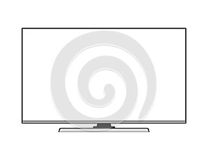 TV flat screen lcd, plasma, tv mock up. white blank HD monitor mockup. Modern video panel black flatscreen.Isolated on white.