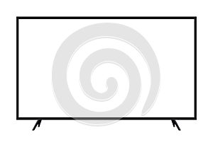 TV flat screen lcd, plasma, tv mock up. white blank HD monitor mockup. Modern video panel black flatscreen.Isolated on white.