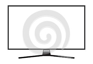 TV flat screen lcd, plasma, tv mock up. white blank HD monitor mockup. Modern video panel black flatscreen.Isolated on white.