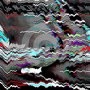 TV Glitch psychedelic Noise background Old VHS screen error Digital pixel noise abstract design Computer bug. Television