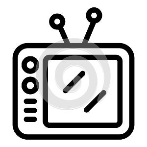 Tv habit icon, outline style