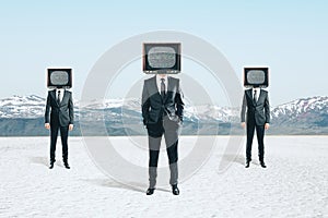 TV headed businessmen