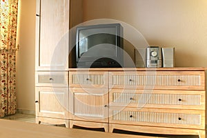 Tv and hi-fi on cabinets