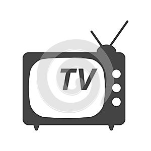 Tv Icon vector illustration in flat style isolated on white back