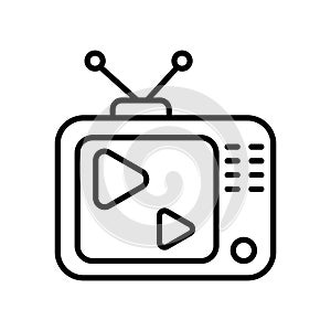 Tv icon vector, solid illustration