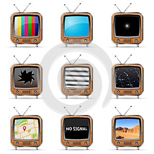 TV icons set