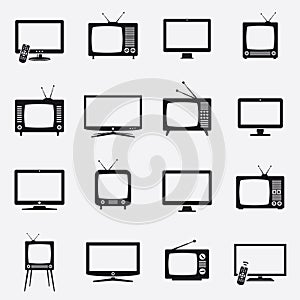 TV icons vector set