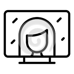 Tv interview icon outline vector. News media