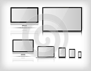 TV, modern blank screen lcd, led, on isolate background, stylish vector illustration EPS10.
