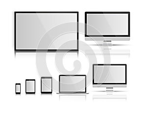 TV, modern blank screen lcd, led, on isolate background, stylish vector illustration EPS10.