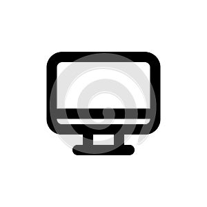 TV monitor, line web or mobile interface vector icon