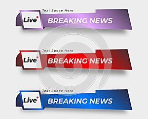 tv news bar. bars newspaper. social media bars. Television broadcast media title banner. title bar