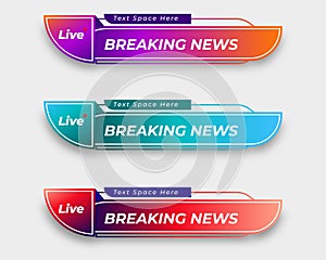 tv news bar. bars newspaper. social media bars. Television broadcast media title banner. title bar