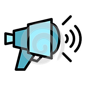 Tv news flashlight icon vector flat