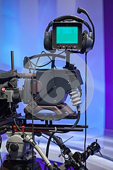 TV NEWS studio with camera