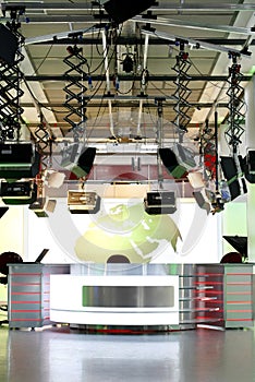 TV news studio setup - television interior