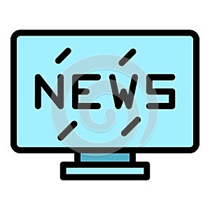 Tv news talk icon vector flat