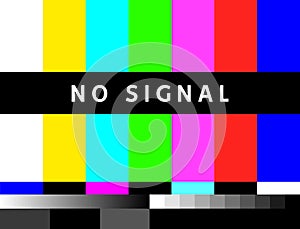 TV no signal background illustration. No signal television screen graphic broadcast design