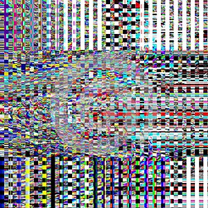 TV Photo Noise Glitch psychedelic background Old VHS screen error Digital pixel noise abstract design Computer bug