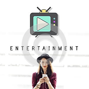 TV Play Button Media Entertainment Graphic Concept