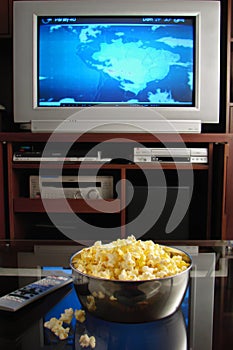 Tv and popcorn