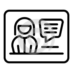 Tv presenter icon outline vector. Kol key