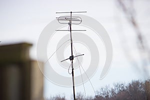 Tv radio antenna on the roof