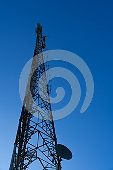 TV radio antenna tower station, Television broadcast network signal. for design concept