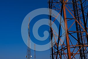 TV radio antenna tower station, Television broadcast network signal. for design concept