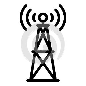 Tv radio tower icon outline vector. Media studio