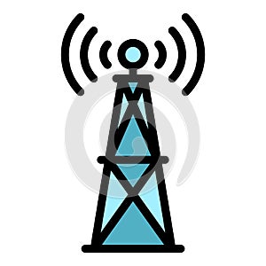 Tv radio tower icon vector flat