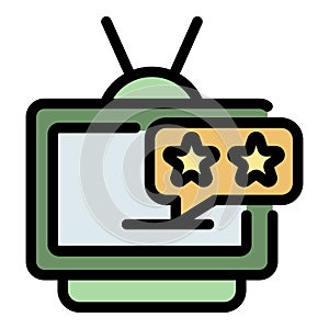Tv rating icon color outline vector
