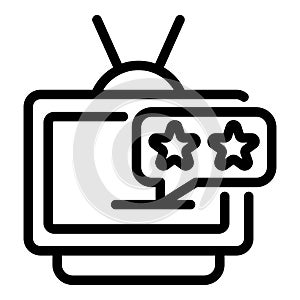 Tv rating icon, outline style