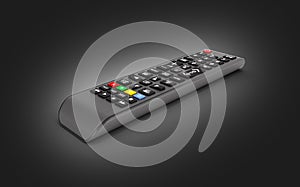 TV Remote control isolated on black gradient background 3d render