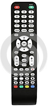 Tv remote controller, remote control device, isolated white background. No band remote control.