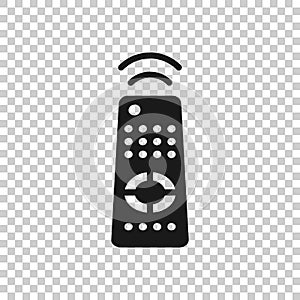 Tv remote icon in flat style. Television sign vector illustration on white isolated background. Broadcast business concept