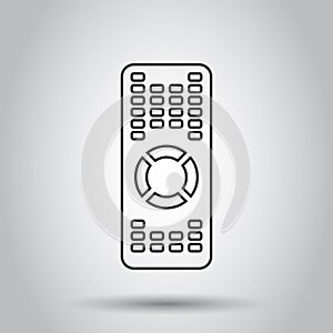 Tv remote icon in flat style. Television sign vector illustration on white isolated background. Broadcast business concept